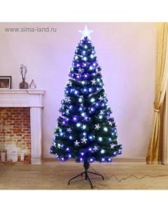 Искусственная ёлка с гирляндой Led «. Галактика», 180 см, d нижнего яруса 90 см, 220 ПВХ веток отгибаются Зимнее волшебство