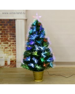 Искусственная ёлка с гирляндой Led настольная «. Пучок радужный», 90 см, d нижнего яруса 47 см, 80 ПВХ веток отгибаются Зимнее волшебство