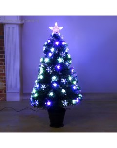 Искусственная ёлка с гирляндой Led настольная «. Галактика», 90 см, d нижнего яруса 50 см, 80 ПВХ веток отгибаются Зимнее волшебство