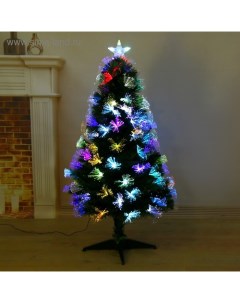Искусственная ёлка с гирляндой Led «. Пучок радужный», 120 см, d нижнего яруса 60 см, 125 ПВХ веток отгибаются Зимнее волшебство