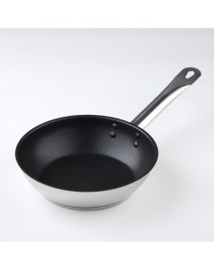 Сковорода «Общепит», d=22 см, толщина корпуса 0.6 мм, дно 3.5 мм, капсульное дно, индукция, нержавеющая сталь Катунь