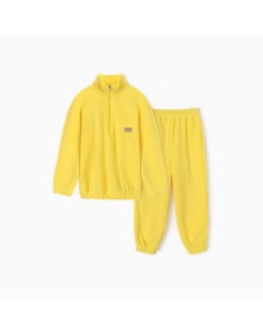 Костюм флисовый детский (Толстовка флисовая, брюки) цвет жёлтый, рост 104 см Minaku