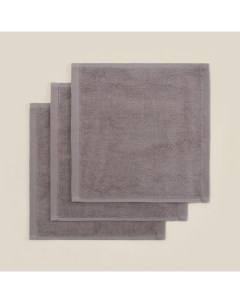 Салфетки махровые SL HOME: Basic «Софт Мист», 30×30 см - 3 шт., хлопок 100%, серые Sima-land home