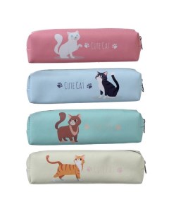 Пенал школьный на молнии "Кот", МИКС Calligrata