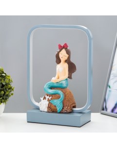 Настольная лампа «Русалка» LED 15 Вт голубой 24×10×34 см Risalux