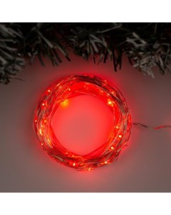 Гирлянда «Нить» 10 м роса, IP20, серебристая нить, 100 LED, свечение красное, 12 В Luazon lighting