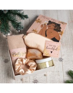 Набор новогодний подарочный "" Happy new year полотенце 30х60см и аксессуары (5 предметов) Этель