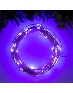 Гирлянда «Нить» 10 м роса, IP20, серебристая нить, 100 LED, свечение фиолетовое, 12 В Luazon lighting
