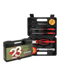 Набор инструментов в кейсе «23 ФЕВРАЛЯ», в подарочной упаковке, 8 предметов Tundra