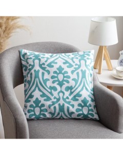 Наволочка декоративная 40×40 см, Monograms mint, 100% хлопок Этель