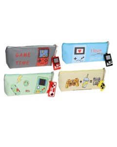 Пенал школьный на молнии, с подвеской "Игра", МИКС Calligrata