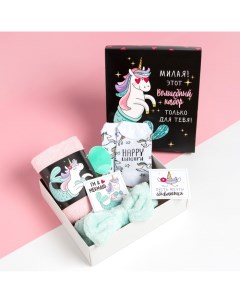 Набор подарочный «. Волшебный набор», полотенце, носки, повязка на голову Этель