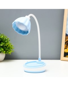 Настольная лампа «Лайни» LED 2 Вт USB АКБ синий 10.5×10.5×37 см Risalux