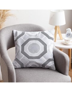 Наволочка декоративная 40×40 см, Circle black, 100% хлопок Этель