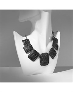 Колье «Индия» прямоугольники, цвет чернёное серебро, 30 см Qf