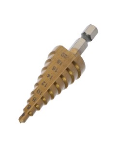 Сверло ступенчатое, HSS, TiN, шестигранный хвостовик, 4 - 20 мм Tundra