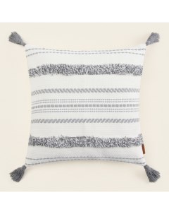 Наволочка декоративная с кисточками SL Home Line, 45×45 см, хлопок 100%, серая Sima-land home