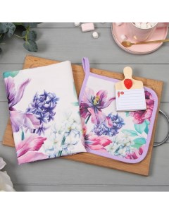 Набор подарочный «Самая заботливая»: полотенце 40×73 см, прихватка 19×19 см, магнит 11×7 см Этель