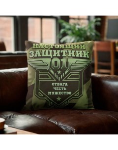 Подушка декоративная «. Настоящий защитник», 40×40 см, велюр Этель