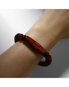 Браслет-оберег «Бусина Дзи» монетки, чёрно-коричневый, d=6.5 см Qf