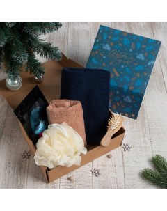 Подарочный набор новогодний «. С Новым годом», 5 предметов, полотенце 50×90 см, 30×60 см, мочалка, расчёска Этель