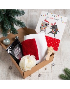 Набор подарочный «. Твой набор», 5 предметов, полотенце 50×90 см, 30×60 см, мочалка, расчёска Этель