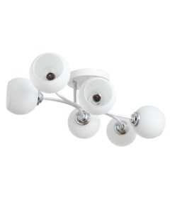 Люстра «Гелла», 6хЕ27, 40 Вт, белый/хромовый, 62×45×27 см Bayerlux