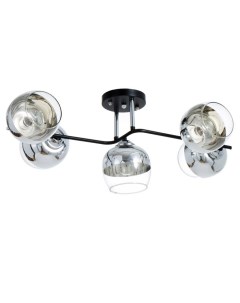 Люстра «Джина», 5хЕ27, 40 Вт, чёрный/хромовый, 60×42×27 см Bayerlux