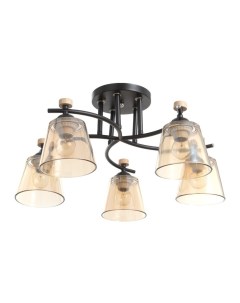 Люстра потолочная «Алатея», 5хЕ27, 40 Вт, чёрный, 58×58×27 см Bayerlux