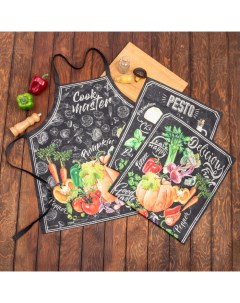 Кухонный набор «» Pesto: фартук 60×67 см, полотенце 40×67 см - 2 шт. Этель