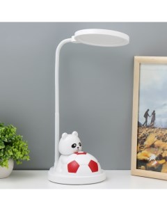 Настольная лампа «Мишка с мячом» LED бело-красный 14×15×48 см Risalux