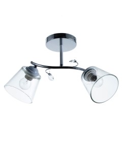 Люстра потолочная «Аиша», 2хЕ27, 40 Вт, хром, 45×26×27 см Bayerlux