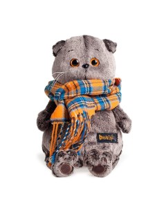 Мягкая игрушка «Кот Басик и шарф в клеточку», 19 см Басик и ко