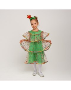 Костюм карнавальный детский «Ёлочка волшебная», новогодний, органза, р. 28, рост 98-104 см Страна карнавалия