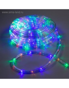 Световой шнур, 10 мм, IP65, 20 м, 24 LED/м, 220 В, 8 режимов, свечение мульти Luazon lighting