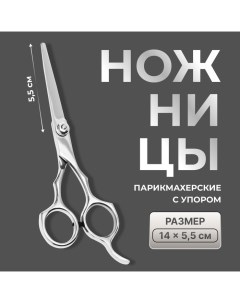 Ножницы парикмахерские с упором, лезвие — 5.5 см, серебристые Qf