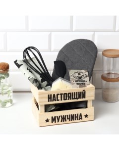 Кухонный набор «» Сooking: полотенце, варежка-прихватка, лопатка, венчик, губка Этель