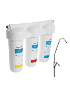 Система для фильтрации воды «Аквафор» Трио норма, РР5/В510-04/В510-02, умягчающий, 3-х ступенчатый, с краном, 1.5 л/мин