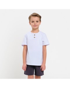 Комплект для мальчика (футболка, шорты), белый/графит, рост 158 см Minaku