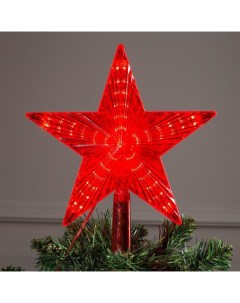 Светодиодная верхушка на ёлку «Звезда красная», 22 см, 30 LED, 220 В, свечение красное Luazon lighting