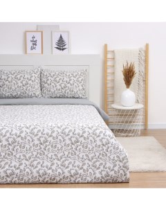 Постельное бельё 2сп Leaflets 175х215см,200х240см,50х70см-2шт, жатка, 100% п/э, 100гр/м2 Lovelife