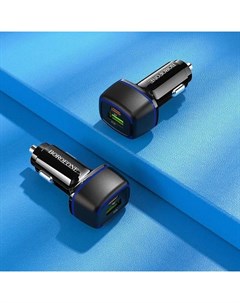Автомобильное зарядное устройство Borofone BZ14A, PD 20W + QC3.0, 3 А, чёрное