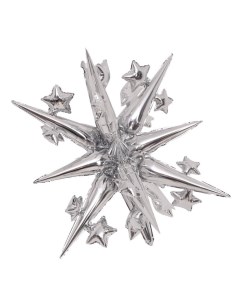 Шар воздушный фольгированный 45" «Звезда объёмная», серебро, под воздух Страна карнавалия