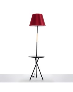 Торшер напольный «Патрисиа» со столиком, 1×15 Вт, Е27, черный/красный, 40×40×157 см Bayerlux