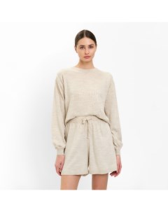 Комплект женский (джемпер, шорты) : Casual Collection, бежевый, размер 52 Minaku