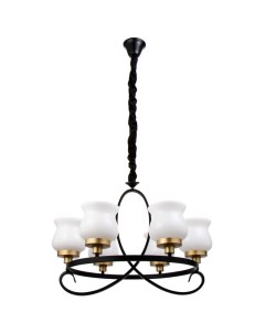 Люстра «Кантри» 5×40 Вт Е27 черно-золотой 60×60×50 см Bayerlux