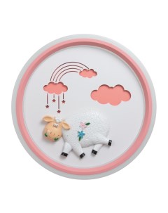 Светильник «Овечка» LED 48 Вт 3000-6000К розовый 50×50×6 см Bayerlux