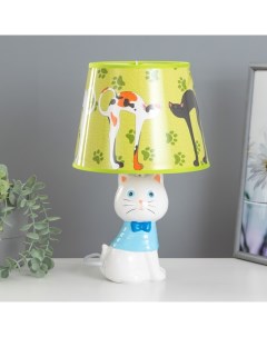 Настольная лампа с абажуром «Котенок», Е14, 15 Вт, белый, 20×20×32 см Risalux