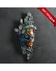 Венецианская маска «Павлин», панно, настенный декор, цветной, 35 см Хорошие сувениры