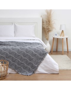 Плед с бахромой «» Hypnosis, 130×180 см, серый Этель